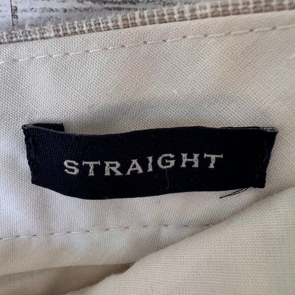 J Crew Pants Mens Size W 36 X L 32 Tan & White Plaid Straight Leg Linen Blend - Picture 3 of 16
